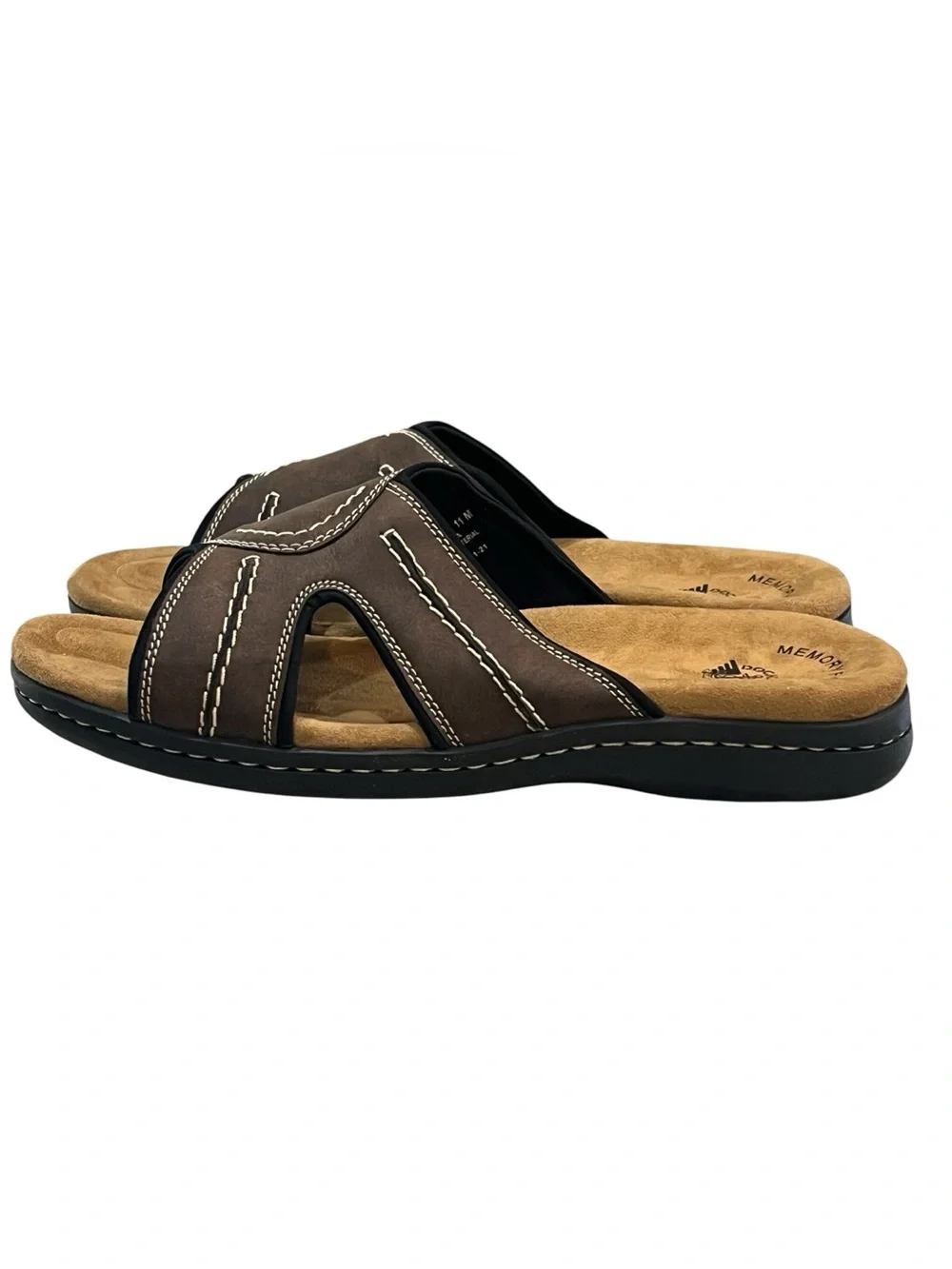 NEW Dockers Men Sunland Casual Slide Sandals Size US 11  Dark Brown Faux Leather